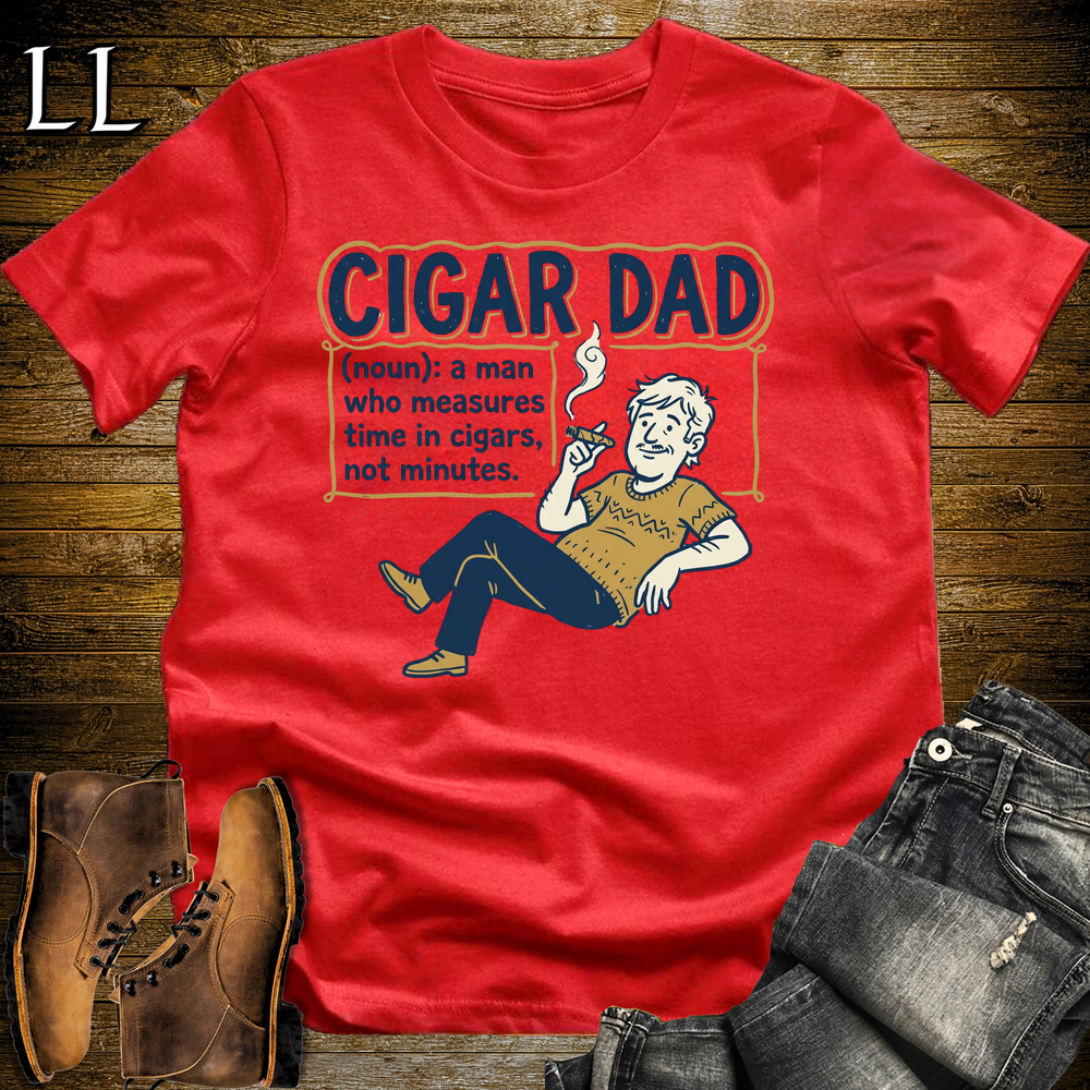Cigar Dad softstyle tee in Red by Legacy Layers