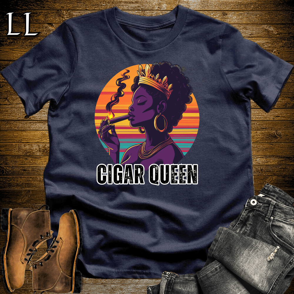 Cigar Queen cigar tee for women in Navy by Legacy Layers