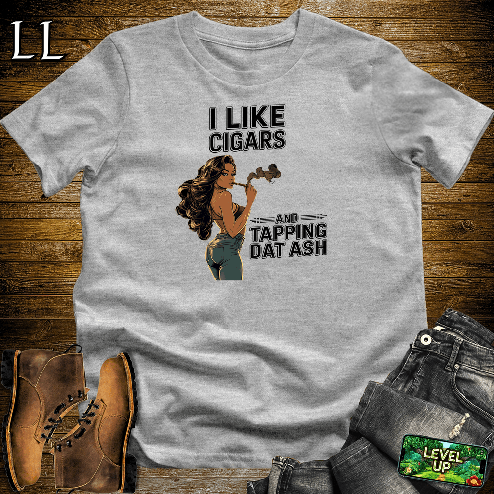 Tap Dat Ash funny cigar tee in Sport Grey by Legacy Layers