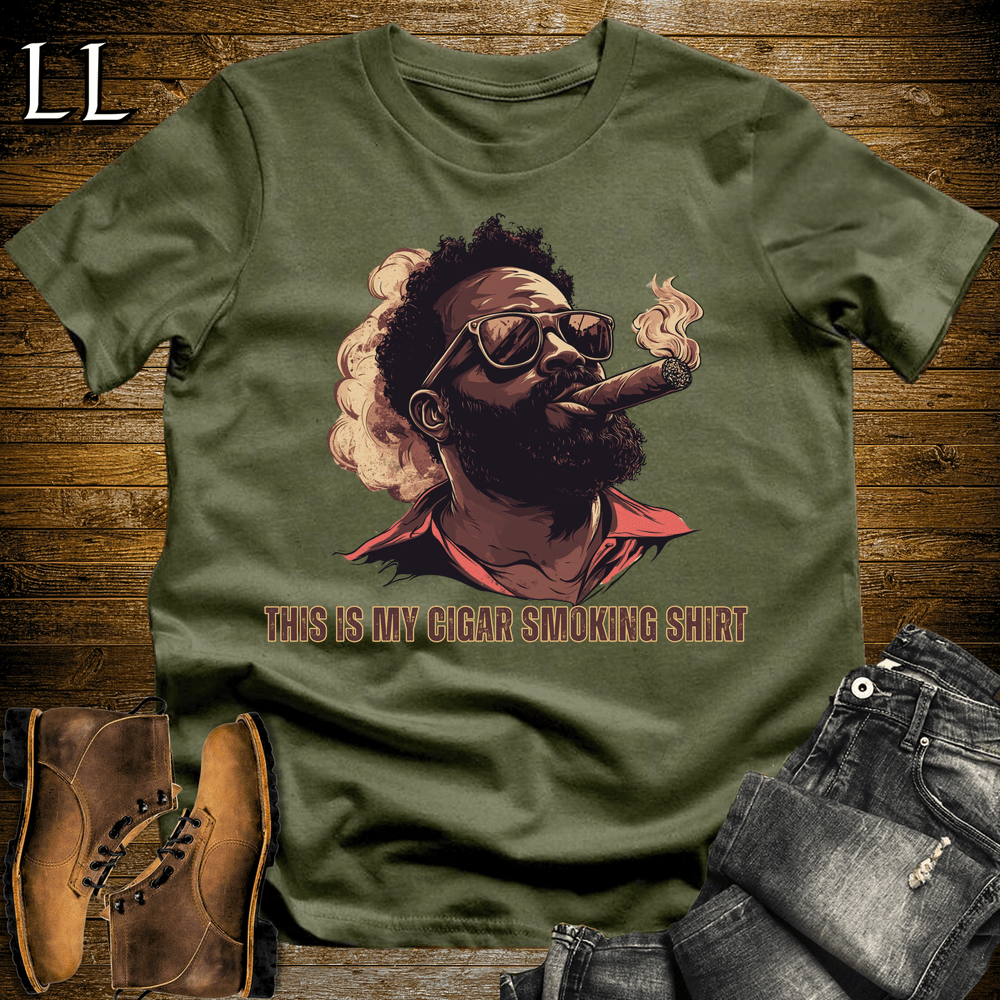 The Cigar Smoking Shirt cigar tee in Military Green by Legacy Layers