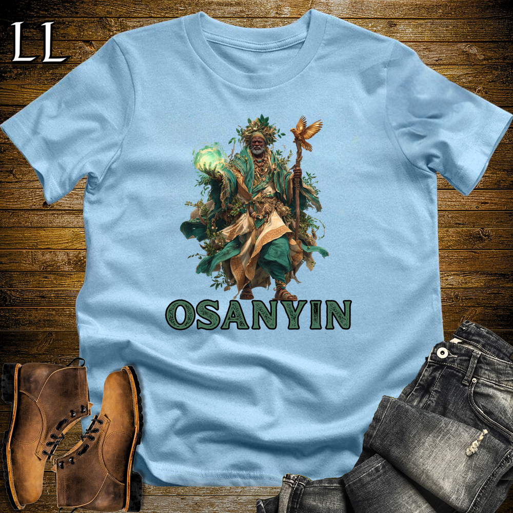 Osanyin African God Softstyle Tee - Light Blue