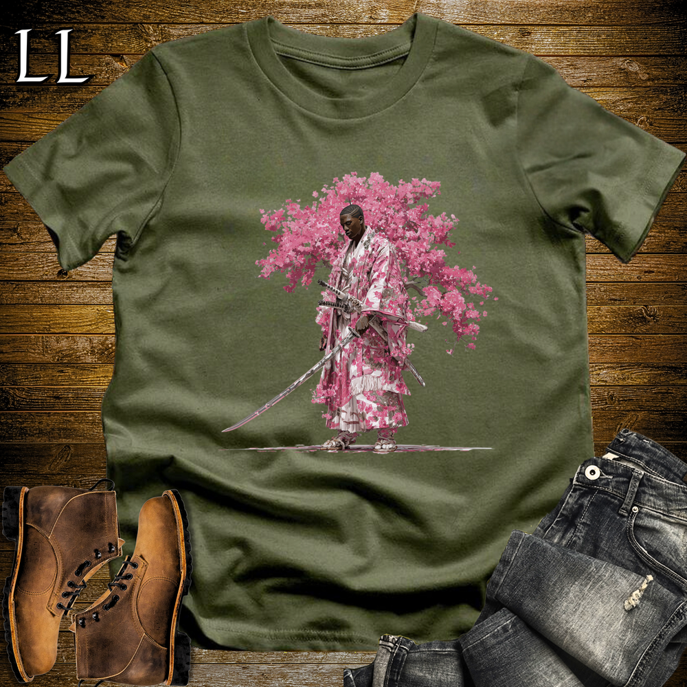 African Cherry Blossom Samurai King - Military Green