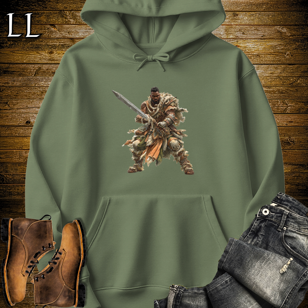 African Swordmaster Hooded Sweatshirt - Military Green