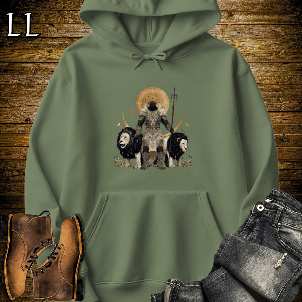 African White Lion King Hooded Sweatshirt - Military Green