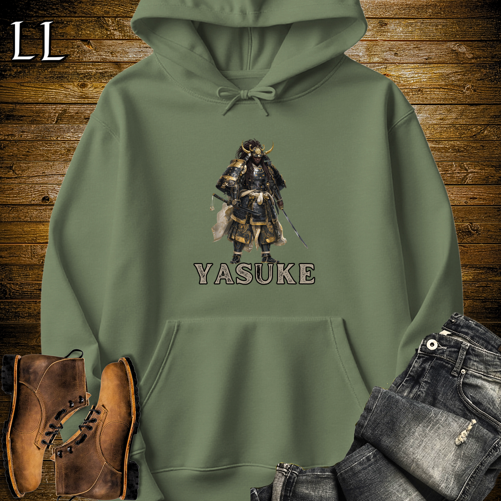 Yasuke African Samurai Hooded Sweatshirt - Military Green