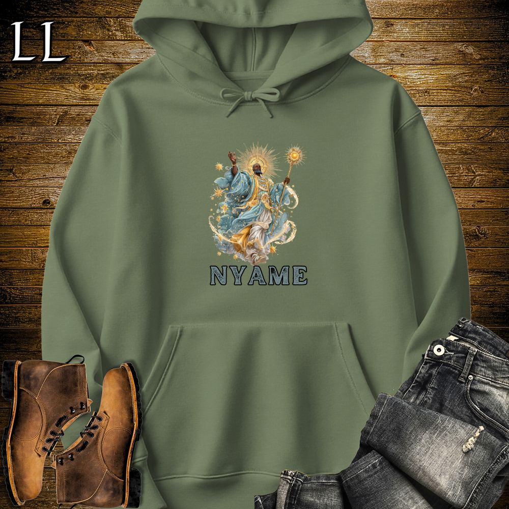 Nyame African God Hooded Sweatshirt - Military Green