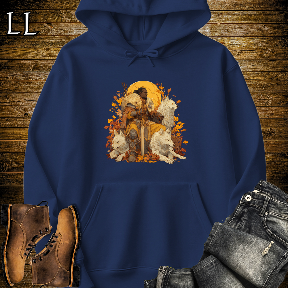 African Wolf Warrior Hooded Sweatshirt - Navy