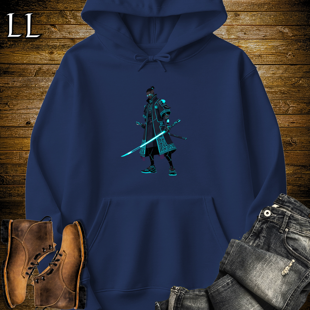 African Ai Samurai Hooded Sweatshirt - Navy