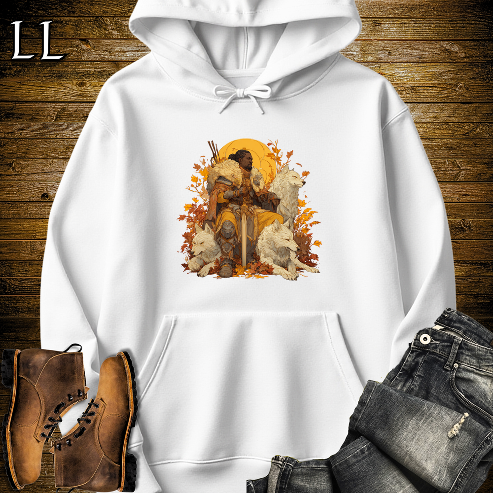 African Wolf Warrior Hooded Sweatshirt - White