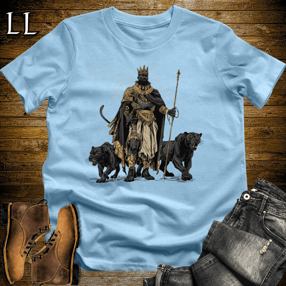 African Black Panther King Softstyle Tee - Light Blue - LegacyLayers