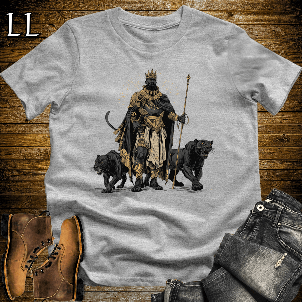 African Black Panther King Softstyle Tee - Sport Grey - LegacyLayers