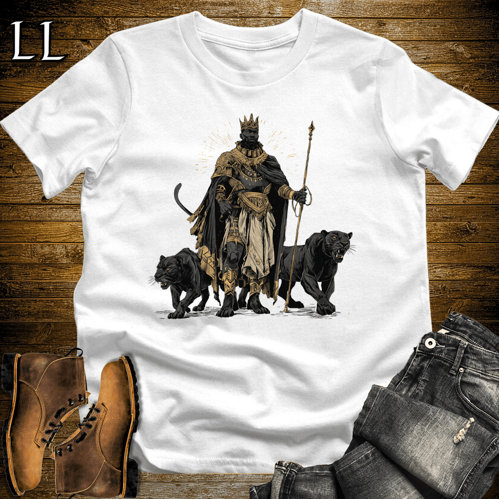 African Black Panther King Softstyle Tee - White - LegacyLayers