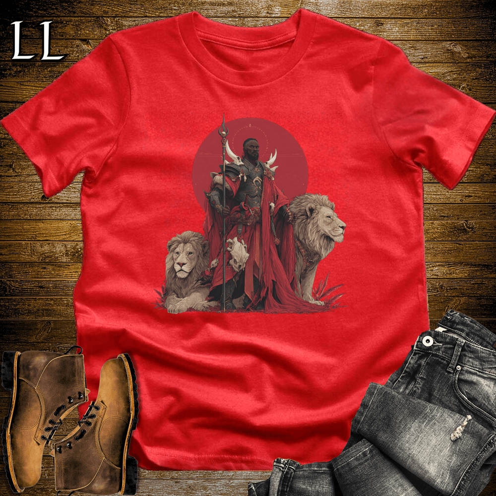 African Red Moon Lion King Softstyle Tee - Red - LegacyLayers