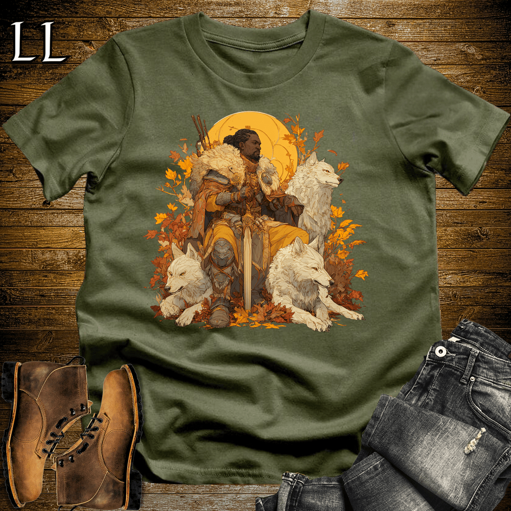 African Wolf Warrior Softstyle Tee - Military Green - LegacyLayers