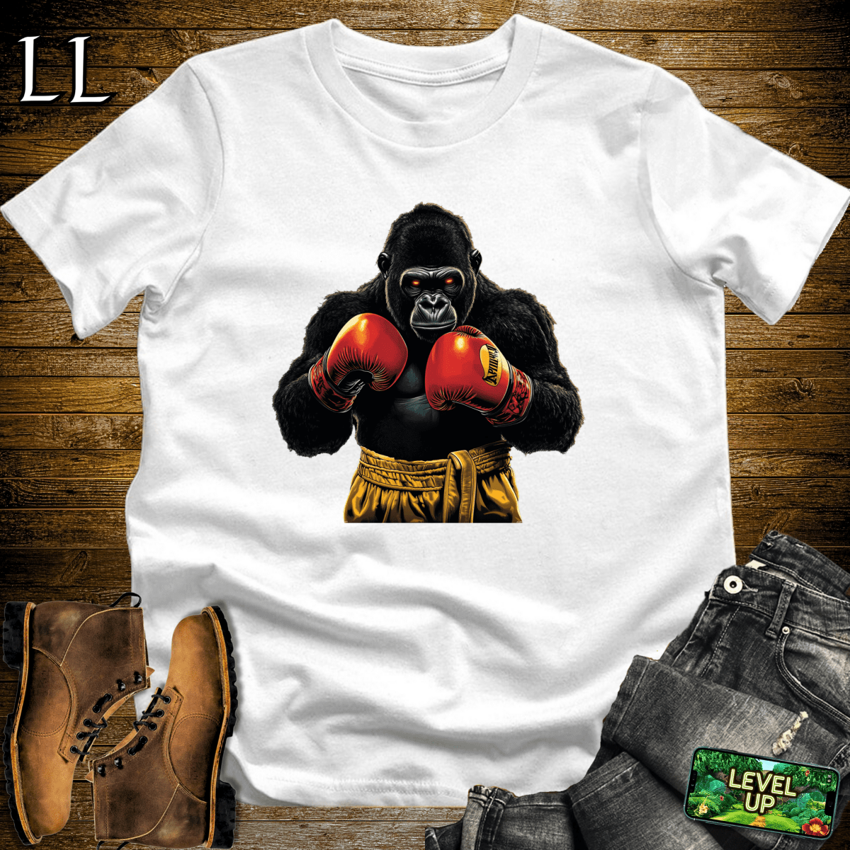 Boxer Gorilla Softstyle Tee - White - LegacyLayers