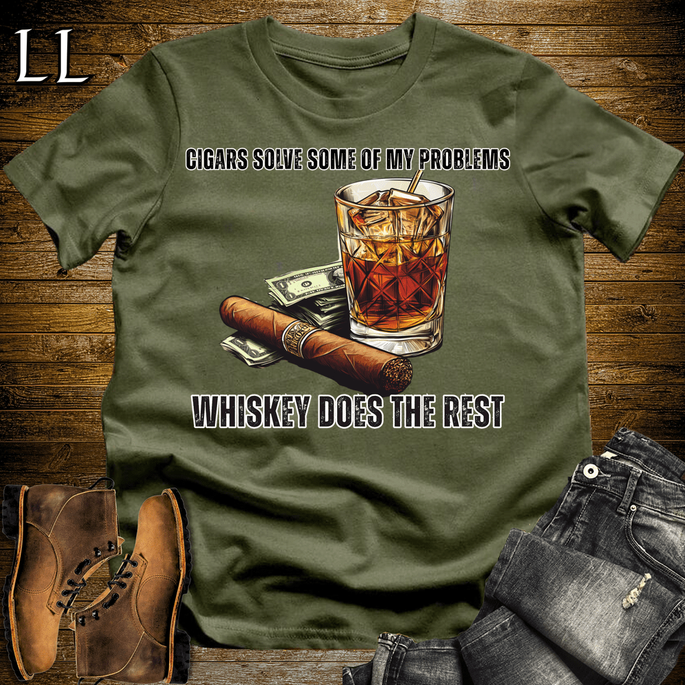 Cigars Solve Some Problems - Military Green - LegacyLayers