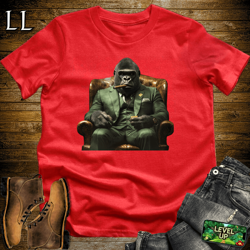 Green Suit Cigar Gorilla - Red - LegacyLayers