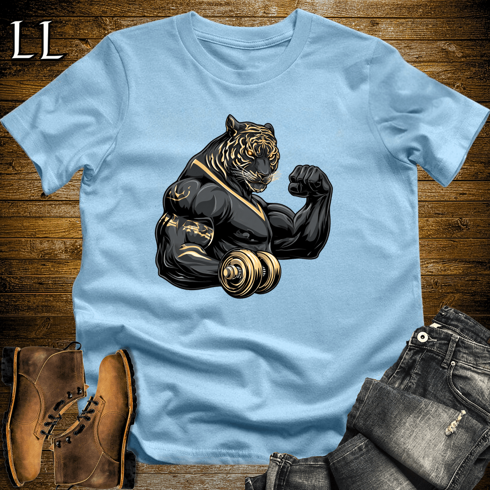 Gym Beast Bicep Curl Black Tiger - Light Blue - LegacyLayers