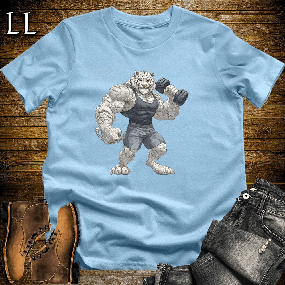 Gym Beast Bicep Curl Siberian Tiger - Light Blue - LegacyLayers