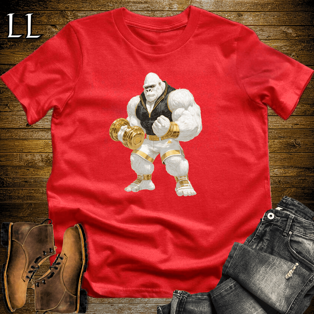 Gym Beast Bicep Curl White Gorilla - Red - LegacyLayers