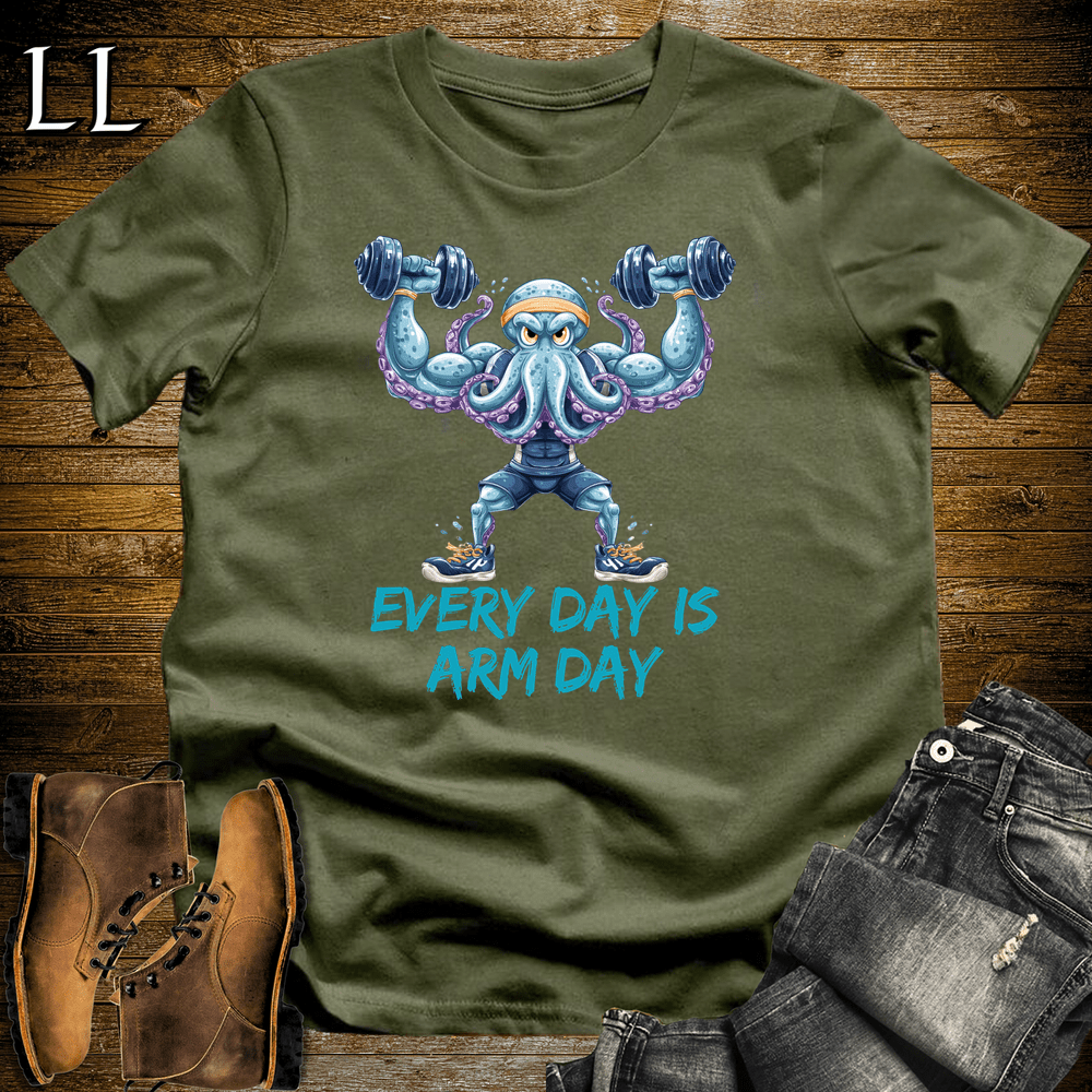 Gym Beast Octopus Every Day Is Arm Day - Military Green - LegacyLayers