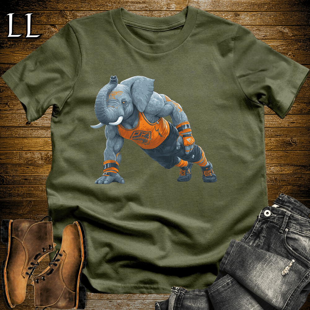 Gym Beast Pushup Orange Elephant - Military Green - LegacyLayers