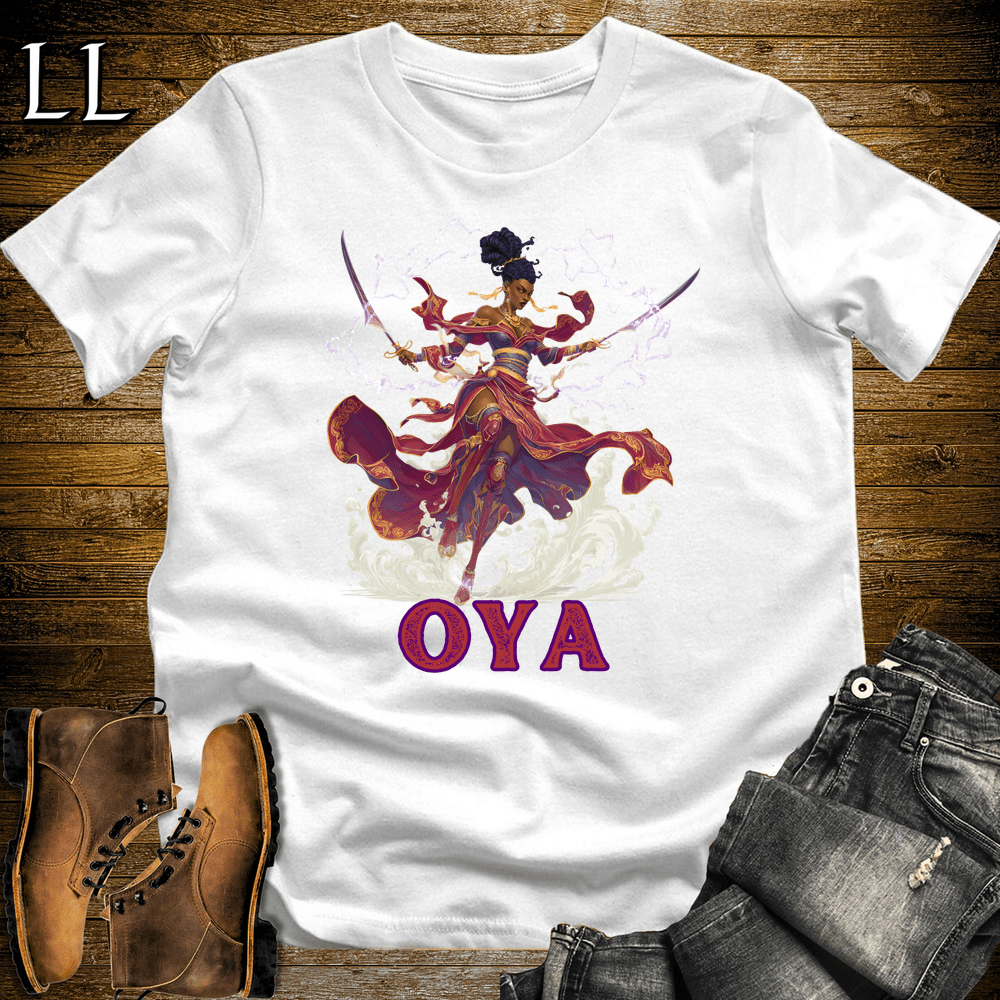 Oya African Goddess Softstyle Tee - White - LegacyLayers