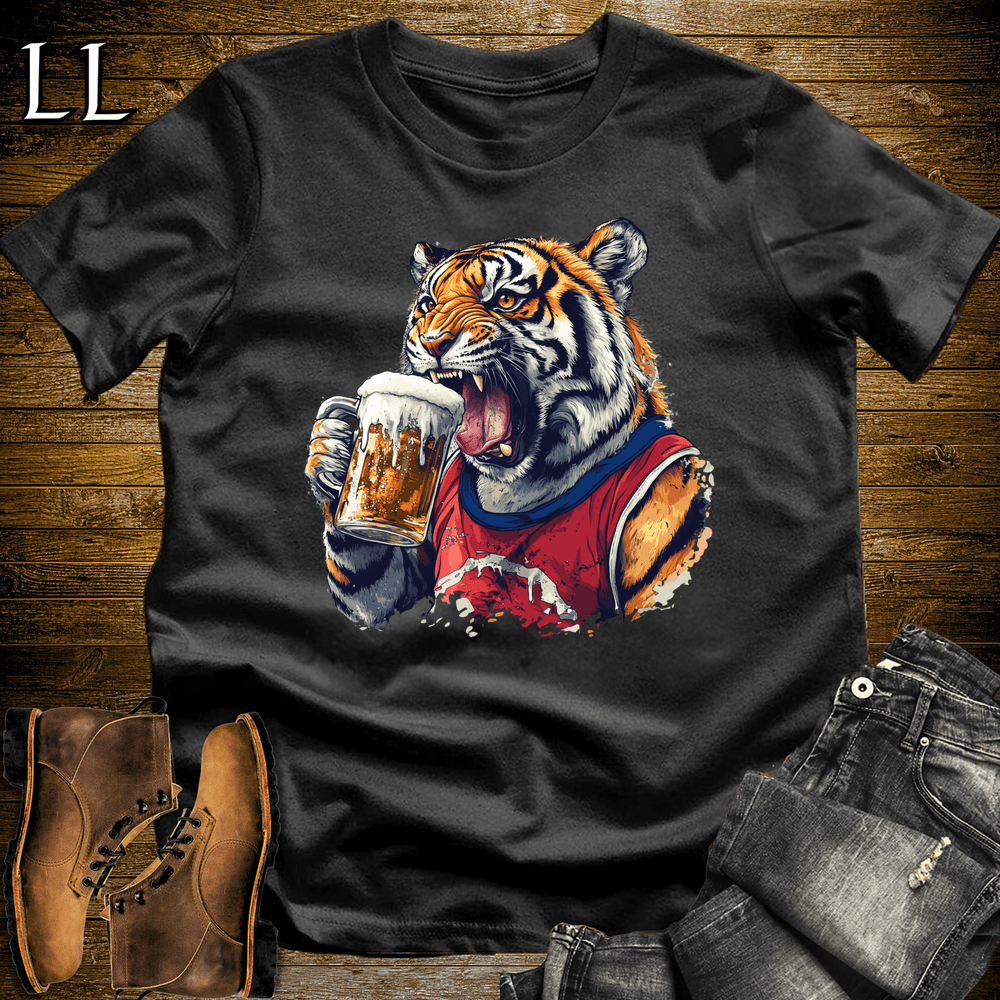 Party Animal Beer Chug Tiger - Black - LegacyLayers
