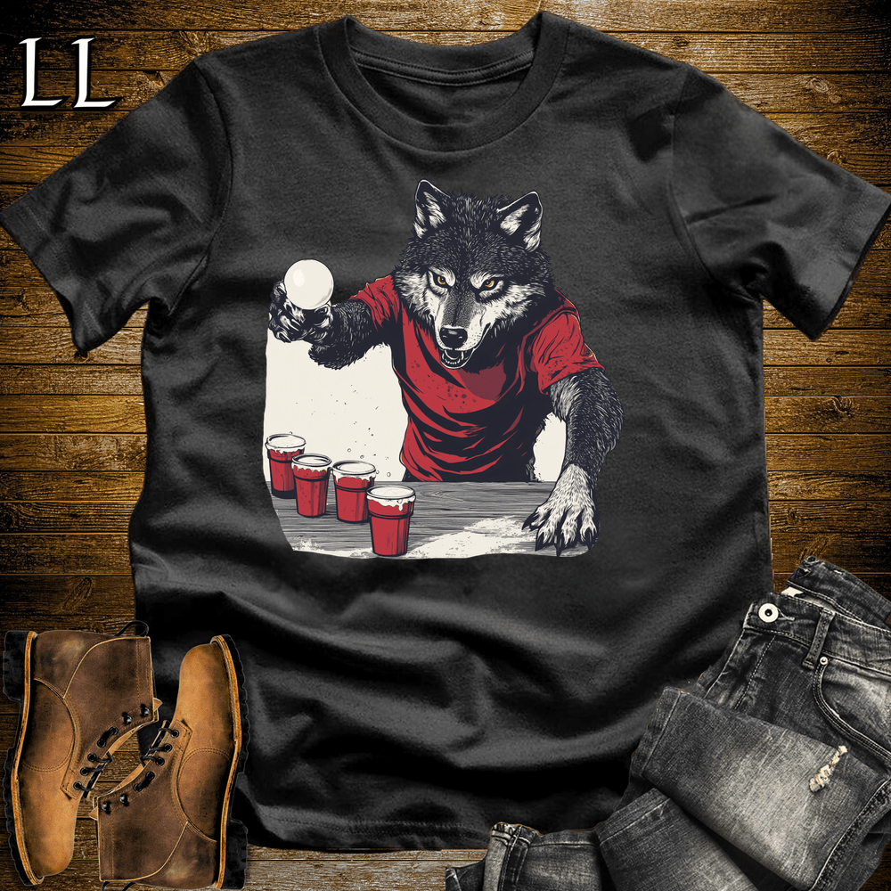 Party Animal Beer Pong Wolf - Black - LegacyLayers