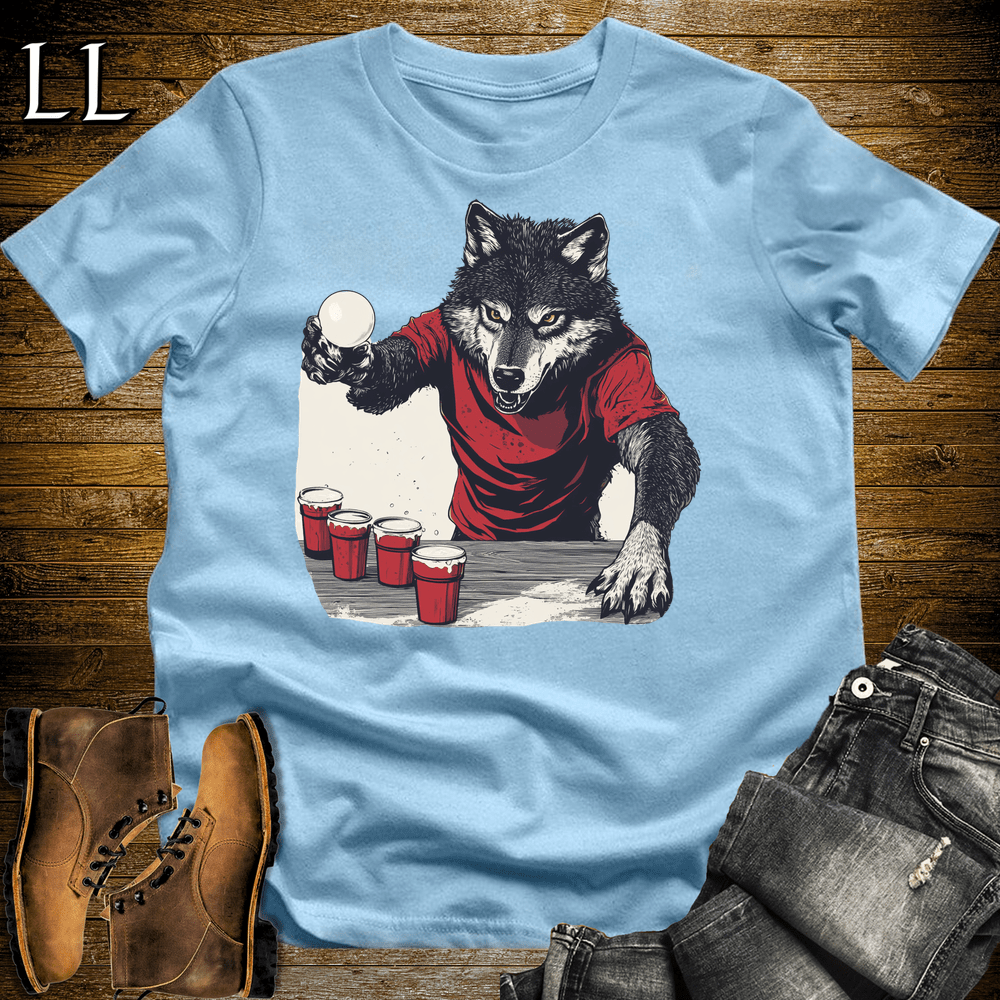 Party Animal Beer Pong Wolf - Light Blue - LegacyLayers