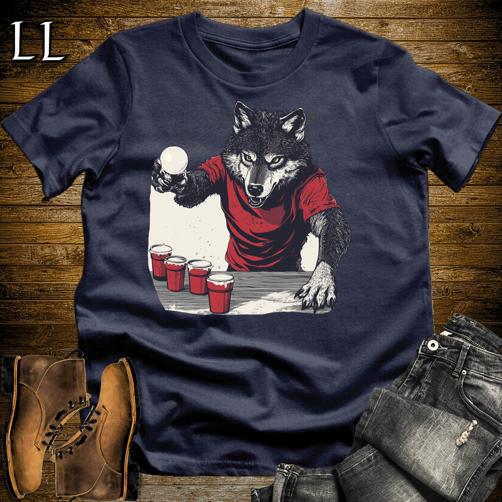Party Animal Beer Pong Wolf - Navy - LegacyLayers