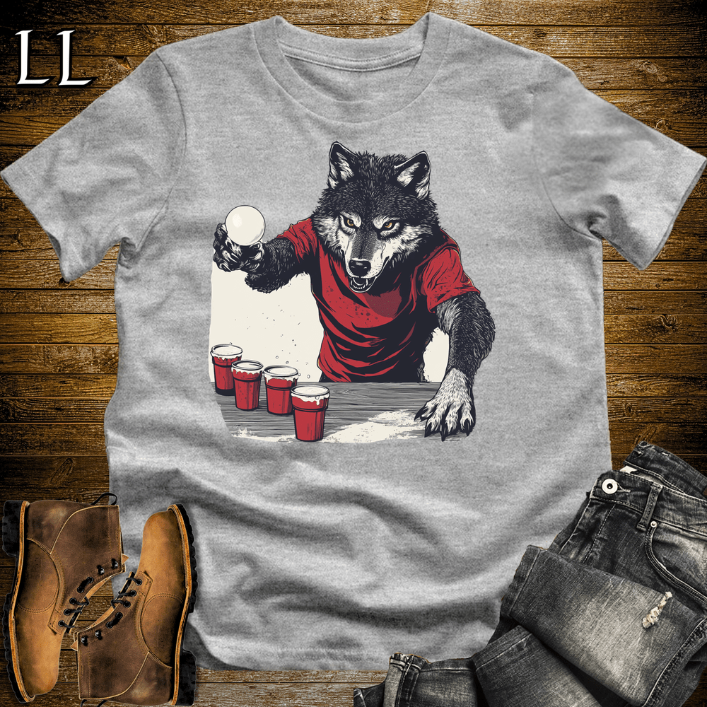 Party Animal Beer Pong Wolf - Sport Grey - LegacyLayers