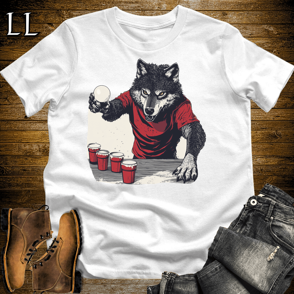 Party Animal Beer Pong Wolf - White - LegacyLayers