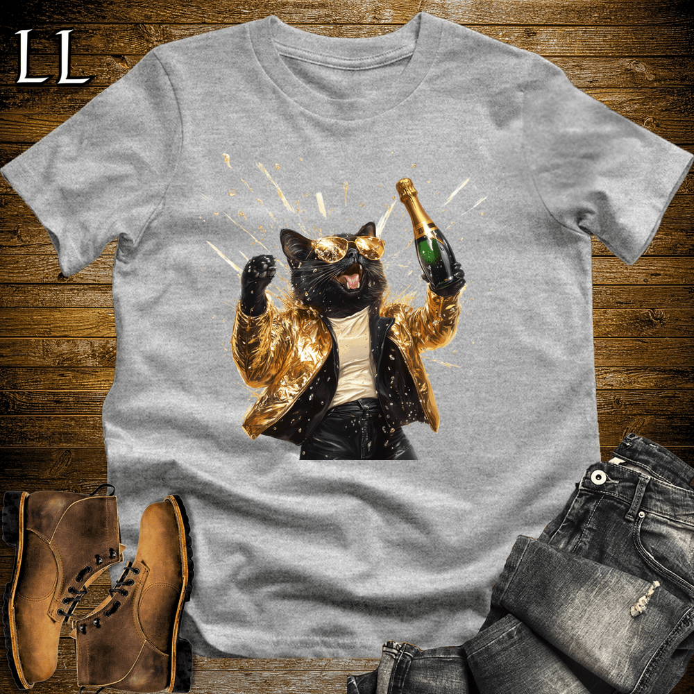 Party Animal Champagne Shower Cat - Sport Grey - LegacyLayers