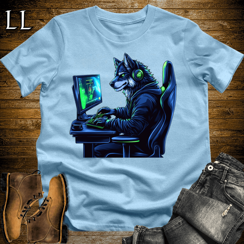 Party Animal Gaming Night Wolf - Light Blue - LegacyLayers