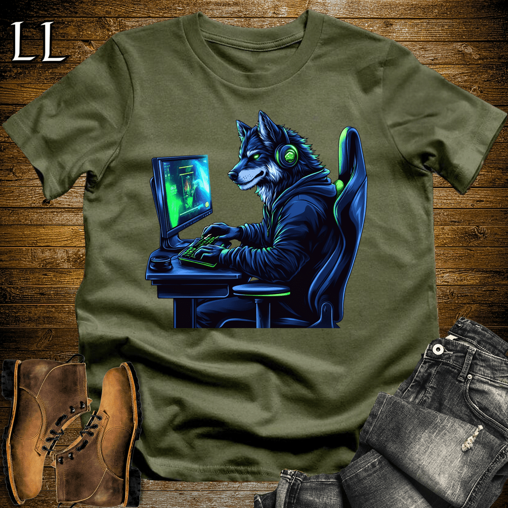 Party Animal Gaming Night Wolf - Military Green - LegacyLayers