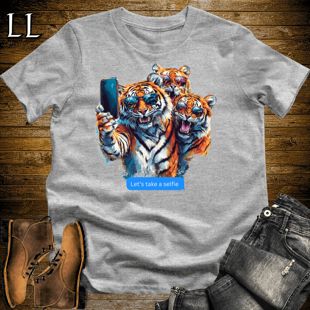 Party Animal Take A Selfie Tiger - Sport Grey - LegacyLayers