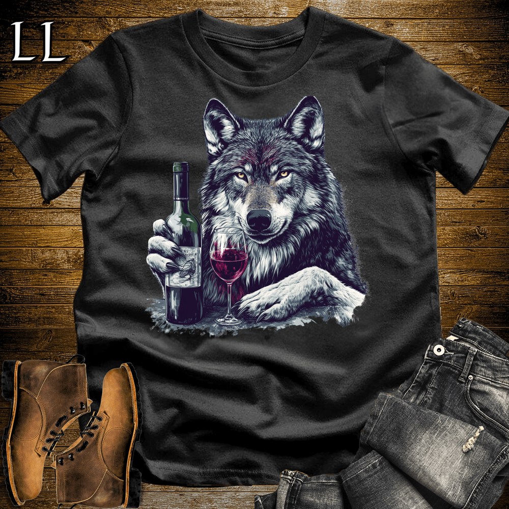 Party Animal Wine Night Wolf - Black - LegacyLayers