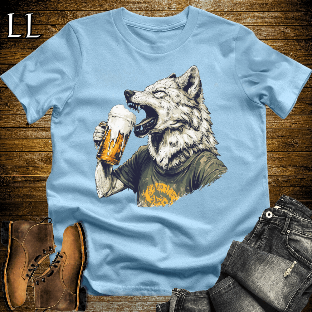 Party Animals Beer Chug Wolf - Light Blue - LegacyLayers
