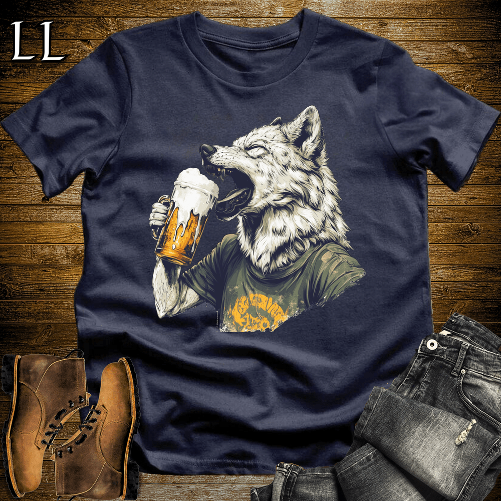 Party Animals Beer Chug Wolf - Navy - LegacyLayers