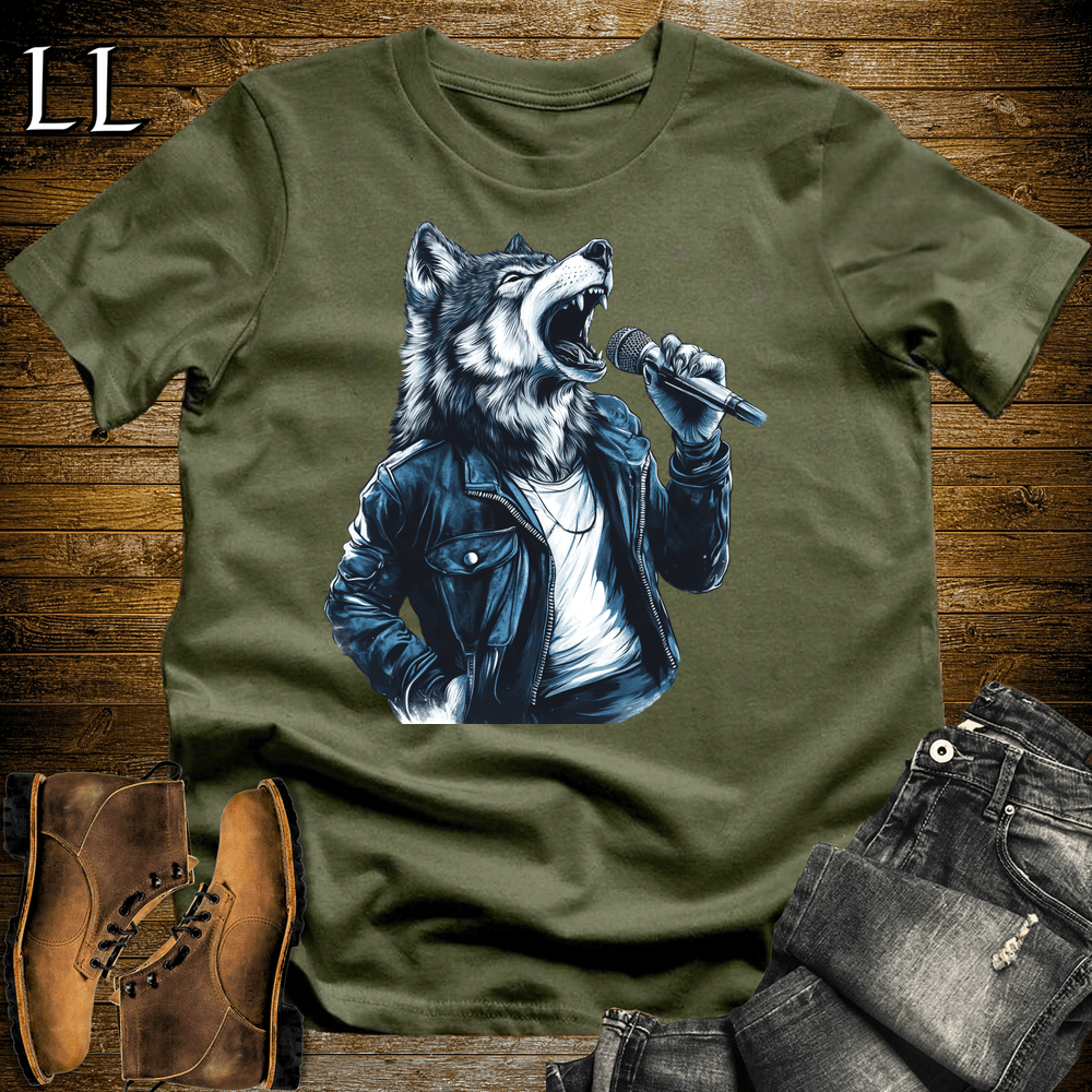 Party Animals Karaoke Wolf - Military Green - LegacyLayers