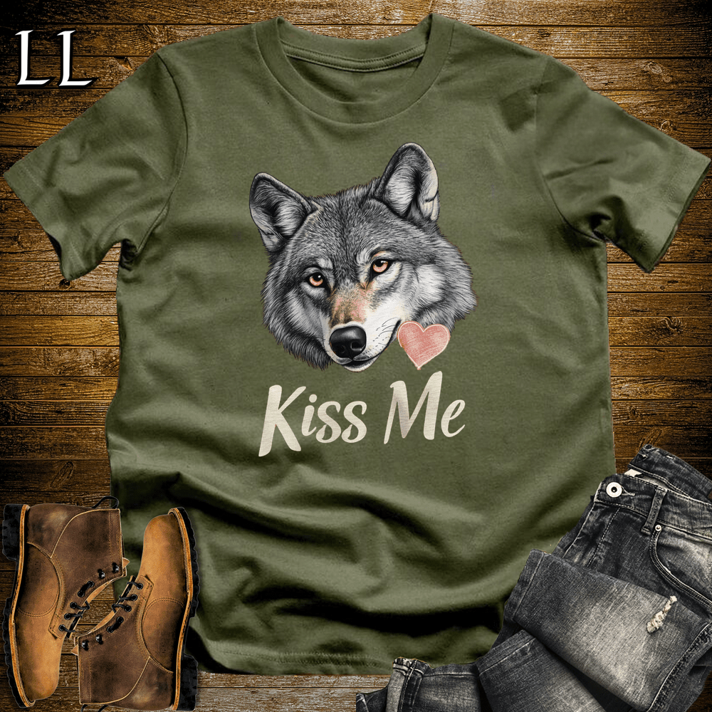 Party Animals Kiss Me Wolf - Military Green - LegacyLayers