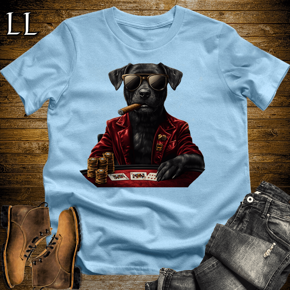 Party Animals Poker Night Dog - Light Blue - LegacyLayers
