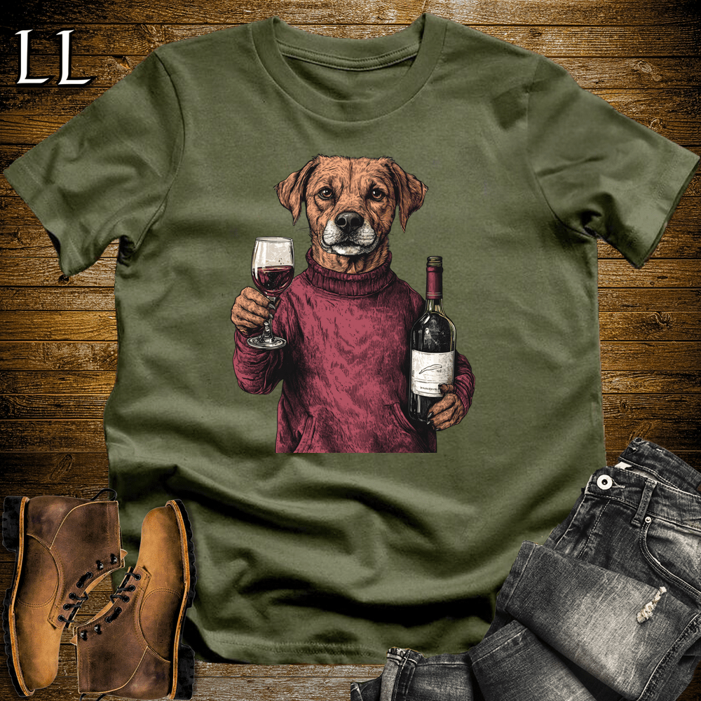 Party Animals Wine Night Dog - Military Green - LegacyLayers