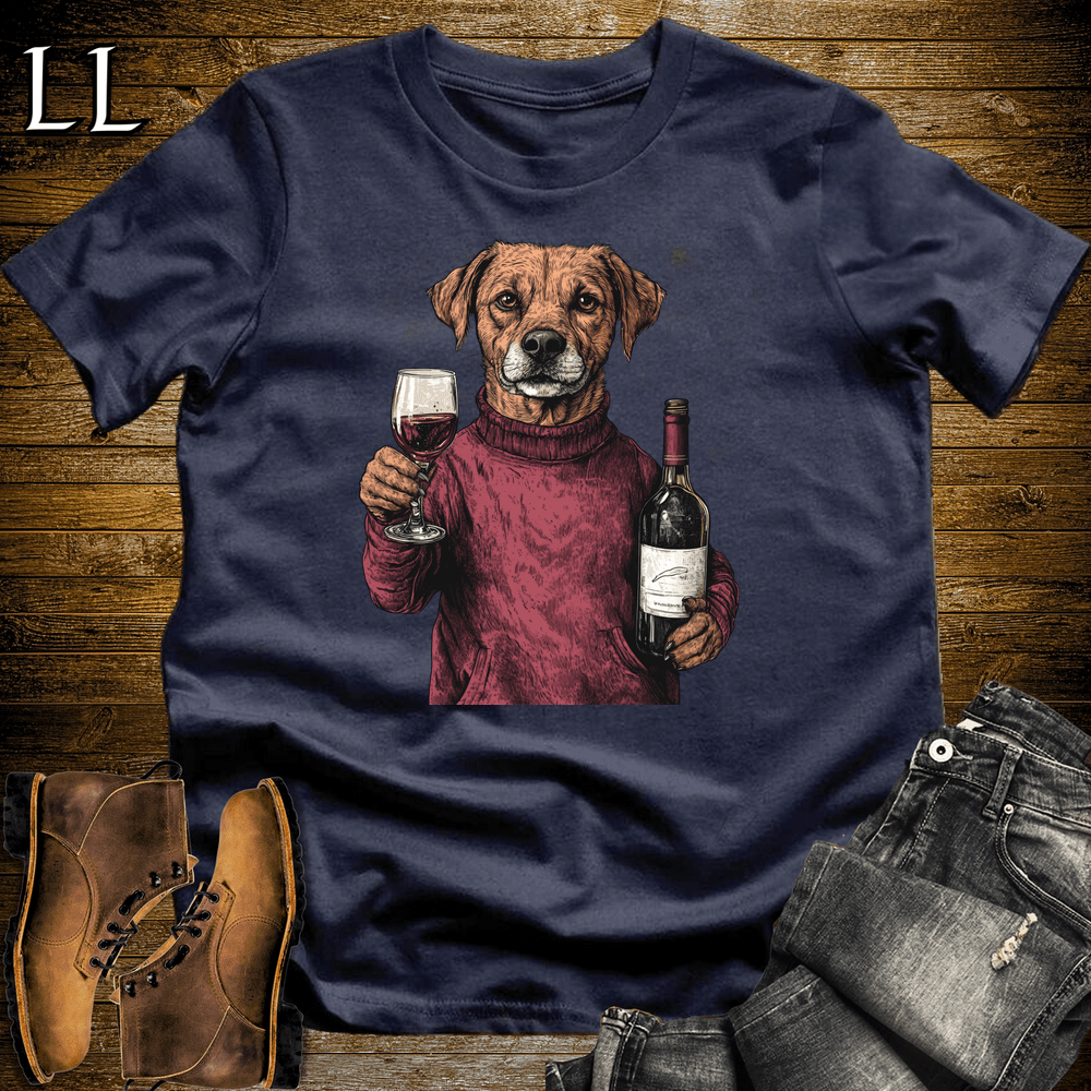 Party Animals Wine Night Dog - Navy - LegacyLayers