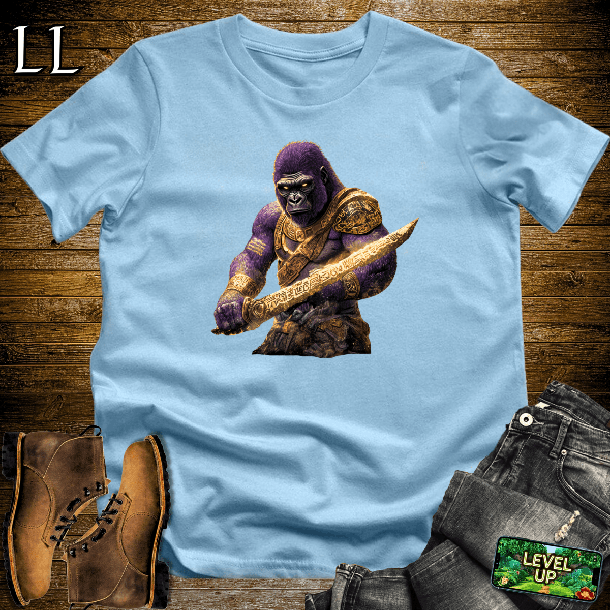 Sand Gaurdian Gorilla Softstyle Tee - Light Blue - LegacyLayers