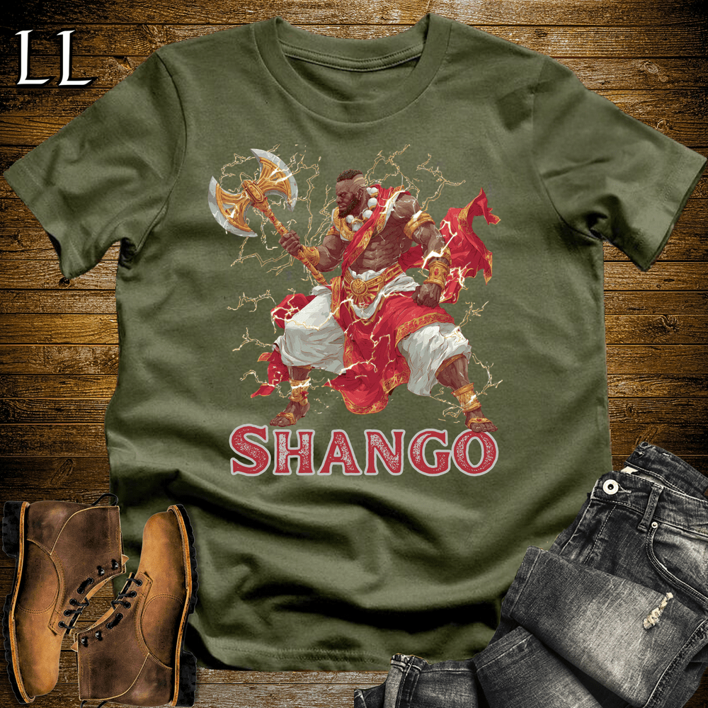Shango African God Softstyle Tee - Military Green - LegacyLayers
