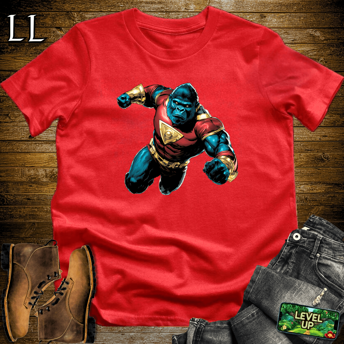 SuperHero Gorilla Softstyle Tee - Red - LegacyLayers