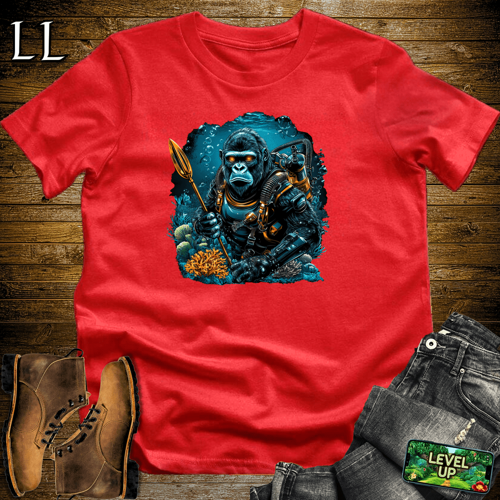 Underwater Explorer Gorilla - Red - LegacyLayers