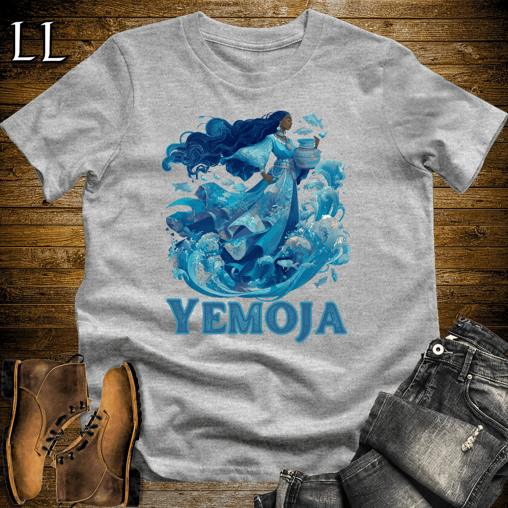 Yemoja African Goddess Softstyle Tee - Sport Grey - LegacyLayers